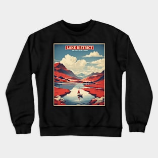 The Lake District United Kingdom Vintage Travel Tourism Poster Crewneck Sweatshirt